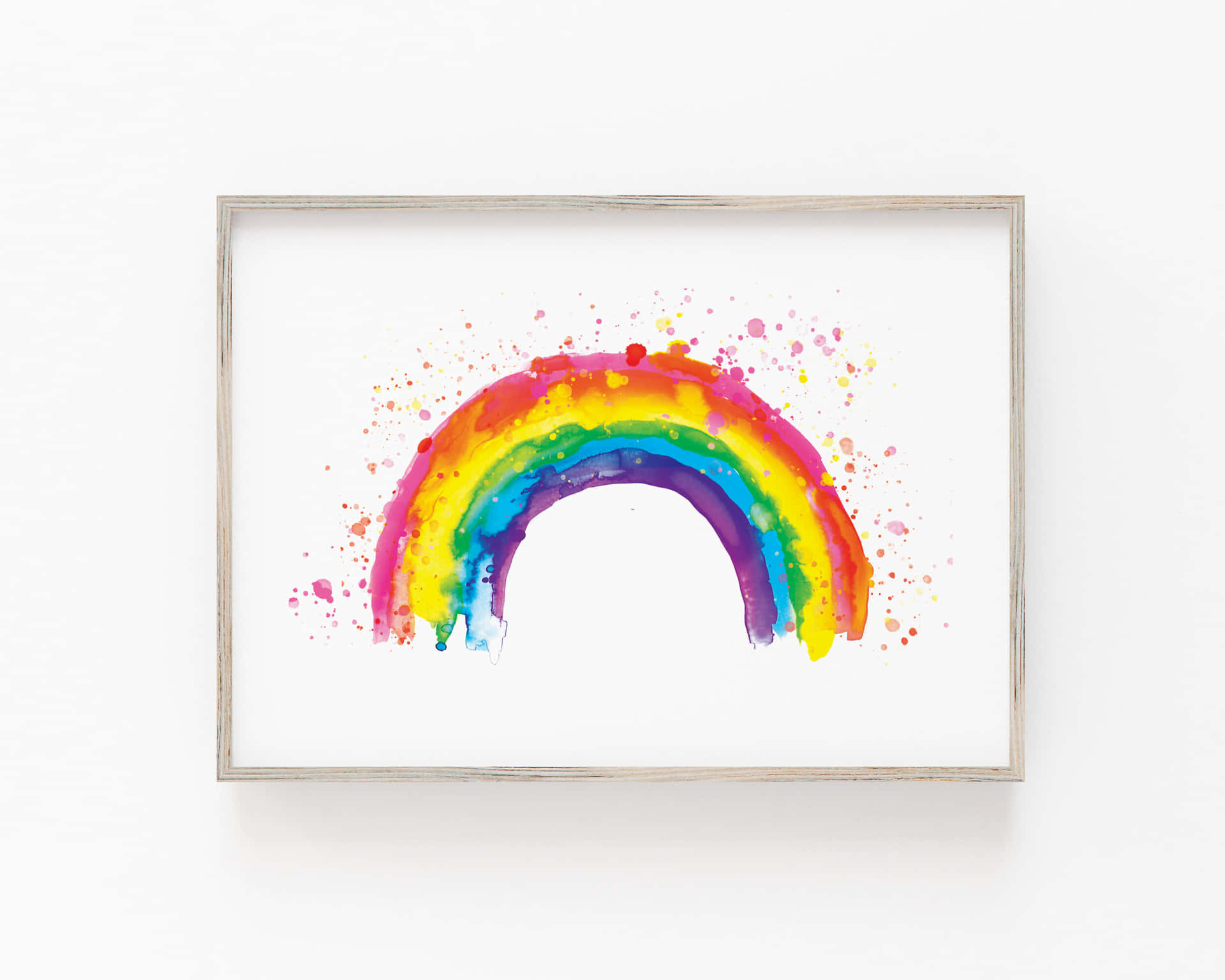 Vibrante Aquarel Regenboog Kunst Achtergrond