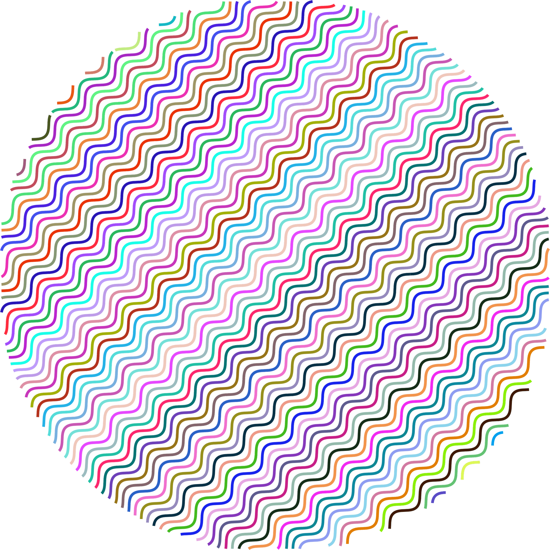 Vibrant Wavy Lines Circle PNG