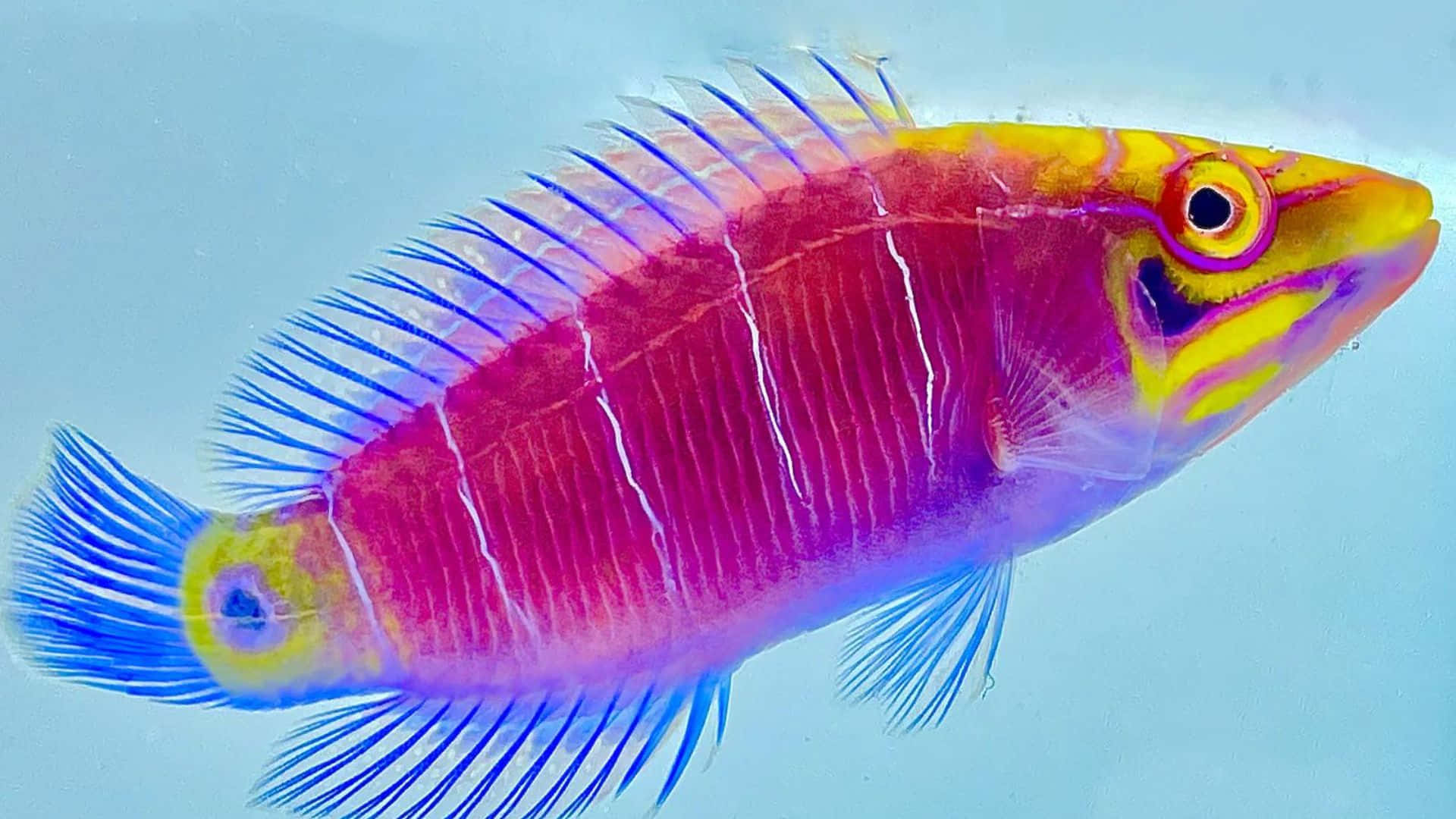 Vibrant Wrasse Fish Underwater Wallpaper