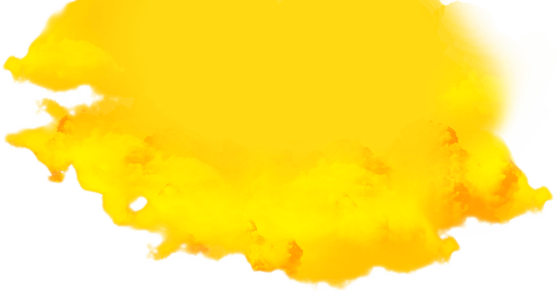 Vibrant Yellow Cartoon Cloud PNG