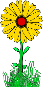 Vibrant Yellow Daisy Illustration PNG