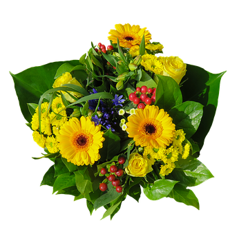 Vibrant Yellow Floral Arrangement PNG