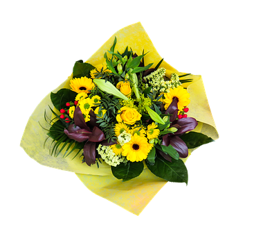 Vibrant Yellow Floral Bouquet PNG