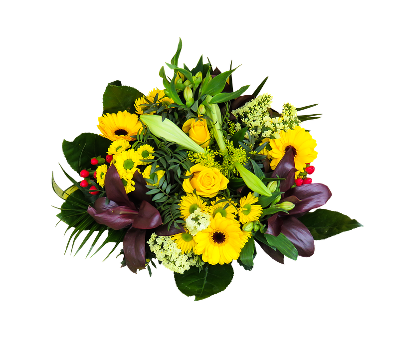 Vibrant_ Yellow_ Floral_ Bouquet PNG