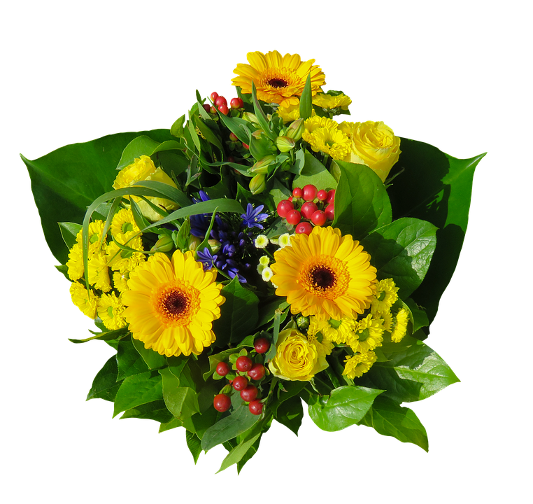 Vibrant Yellow Flower Bouquet.png PNG