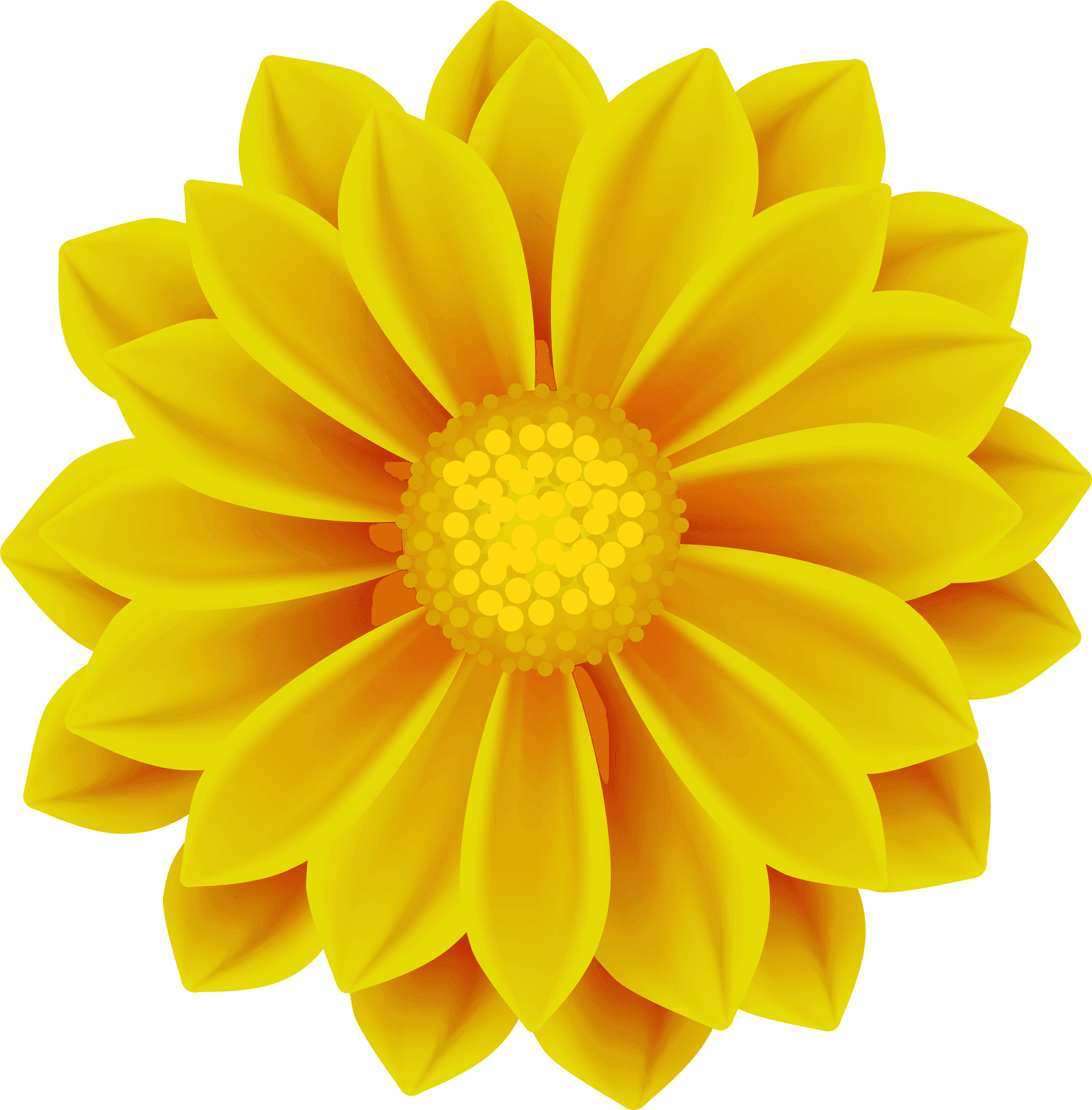 Vibrant Yellow Flower Clipart PNG