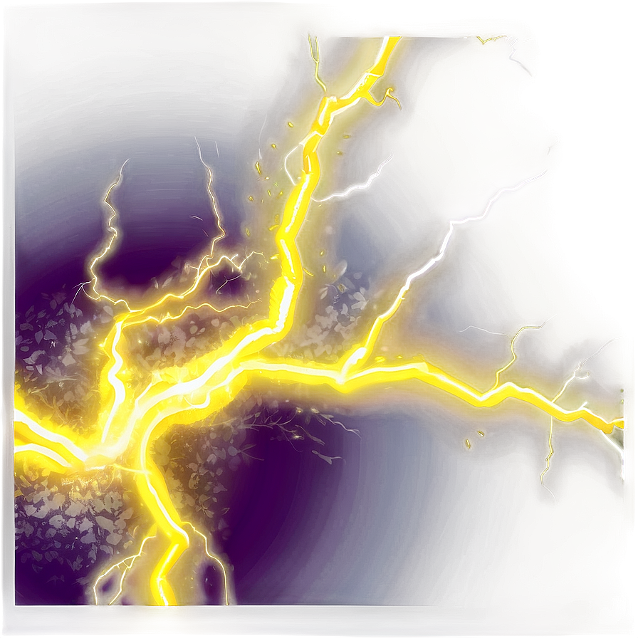 Vibrant Yellow Lightning Illustration Png 06132024 PNG