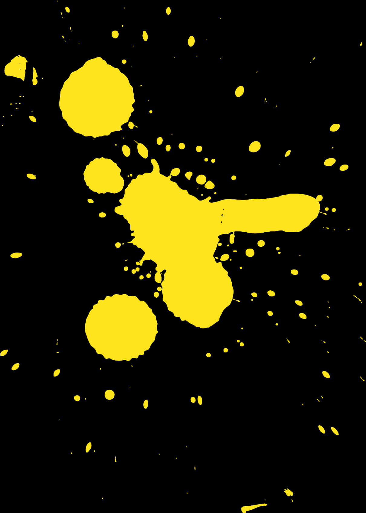 Vibrant Yellow Paint Splashon Black PNG