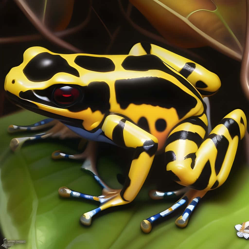 Vibrant Yellow Poison Dart Frog Wallpaper