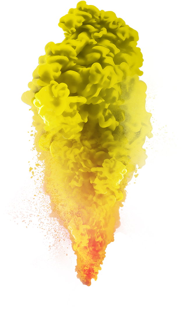 Vibrant Yellow Smoke Plume PNG