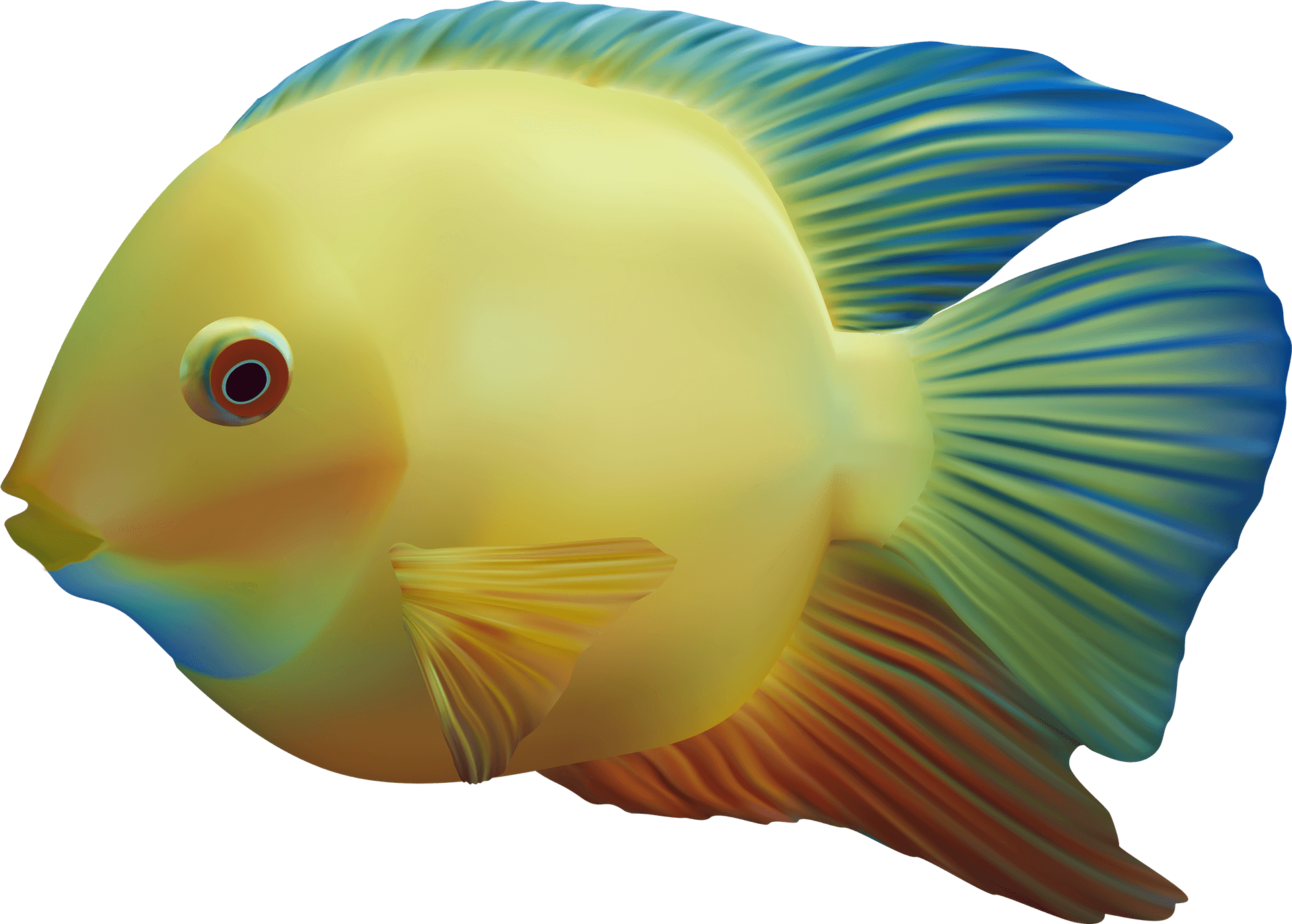 Vibrant Yellow Tropical Fish PNG