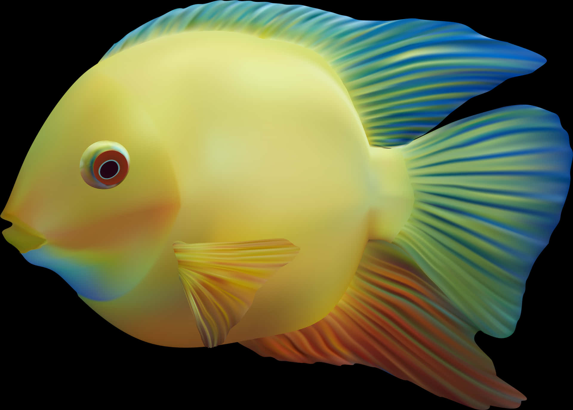 Vibrant Yellow Tropical Fish PNG