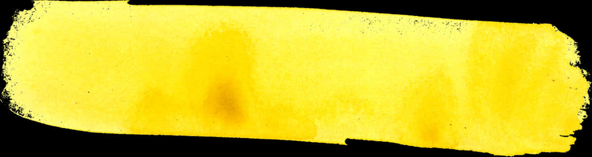 Vibrant Yellow Watercolor Brush Stroke PNG
