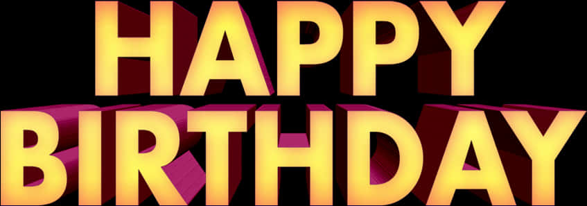 Vibrant3 D Happy Birthday Text PNG