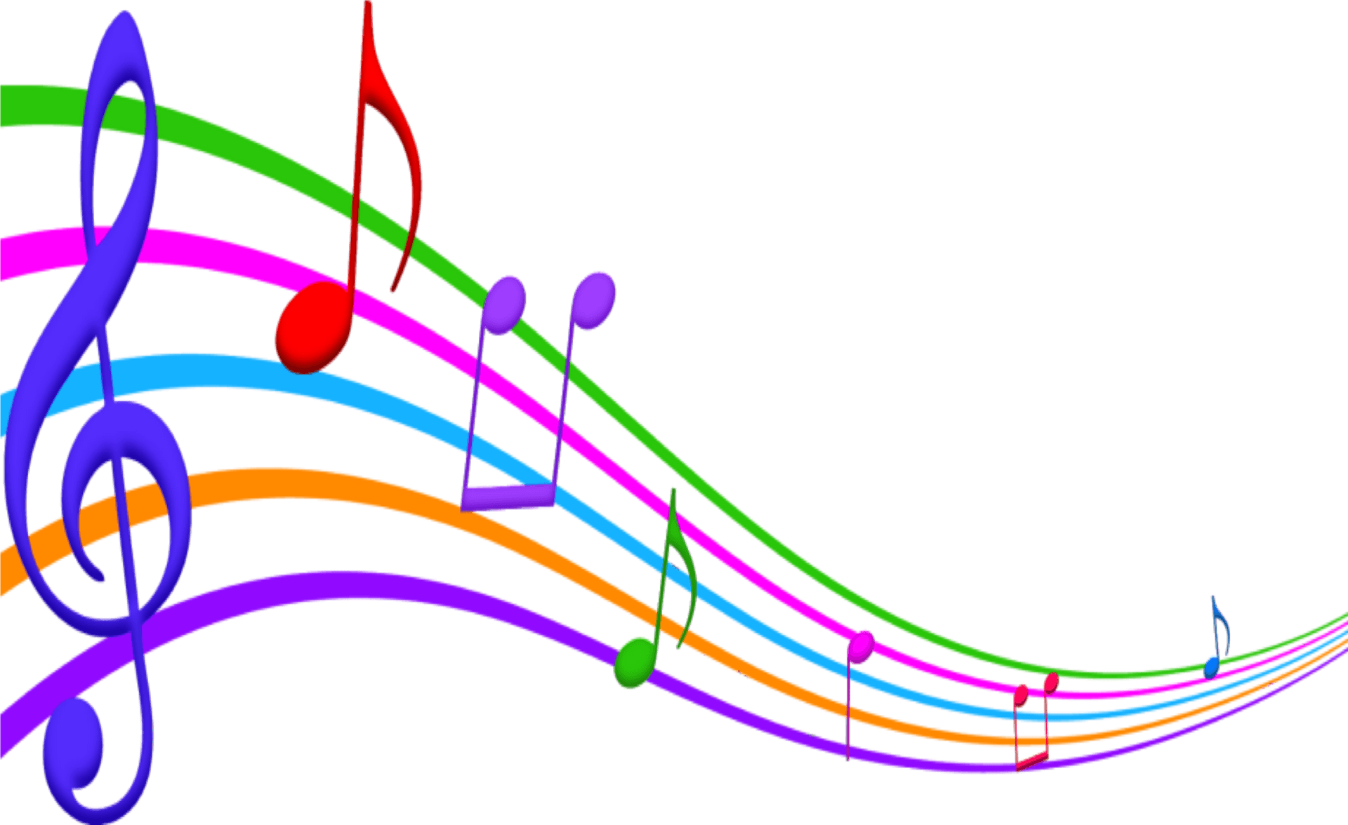 Vibrant3 D Music Notes PNG