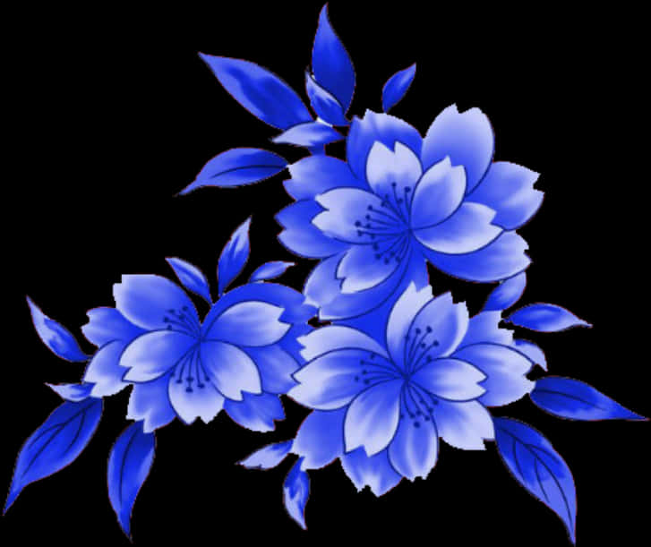 Vibrant_ Blue_ Flowers_ Corner_ Design.png PNG