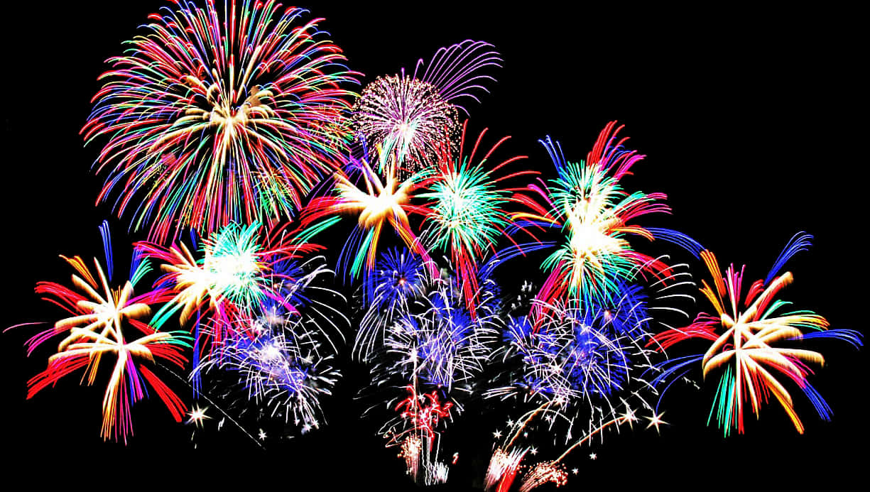 Vibrant_ Fireworks_ Display_ Background PNG