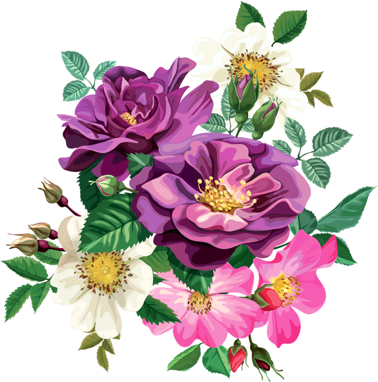 Vibrant_ Floral_ Bouquet_ Graphic PNG