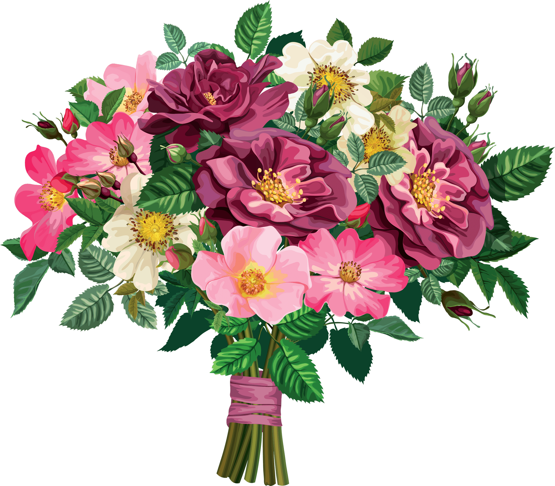 Vibrant_ Floral_ Bouquet_ Illustration.png PNG