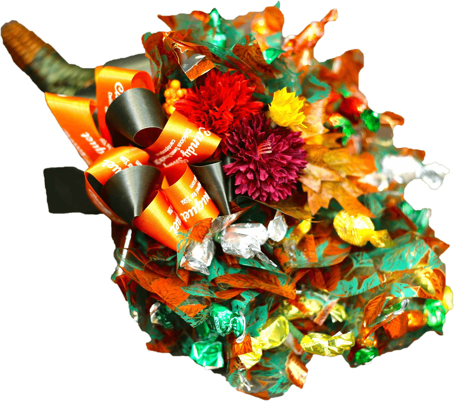 Vibrant_ Floral_ Candy_ Bouquet PNG