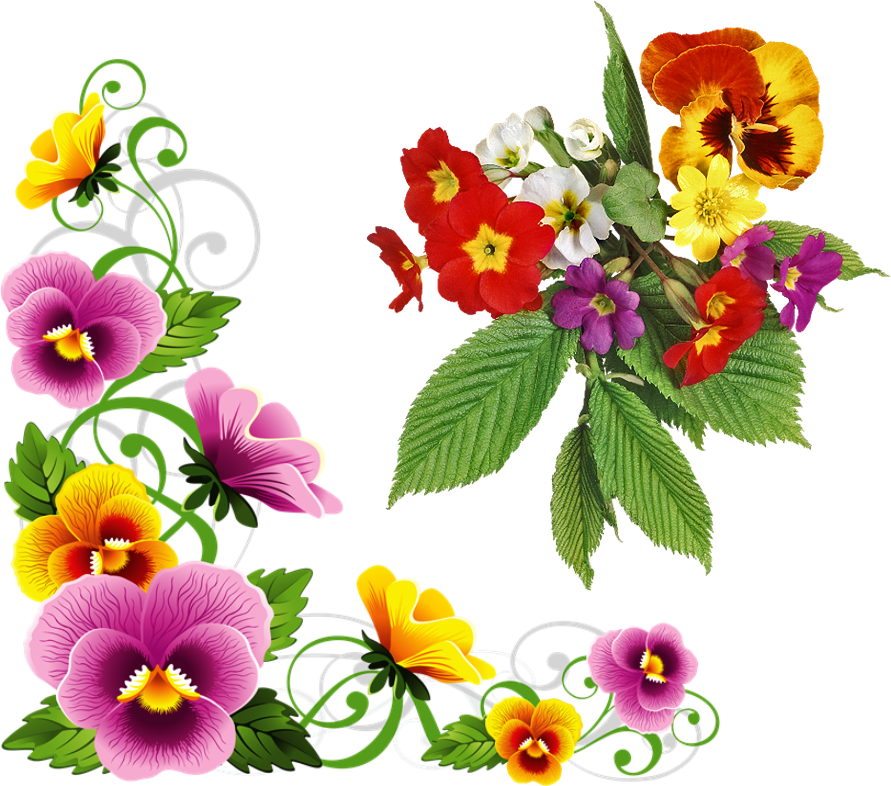 Vibrant_ Floral_ Corner_ Design PNG