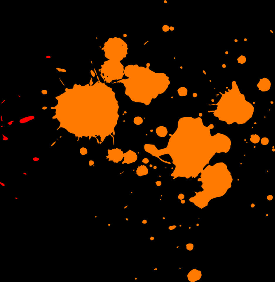 Vibrant_ Orange_ Paint_ Splash_on_ Black_ Background PNG