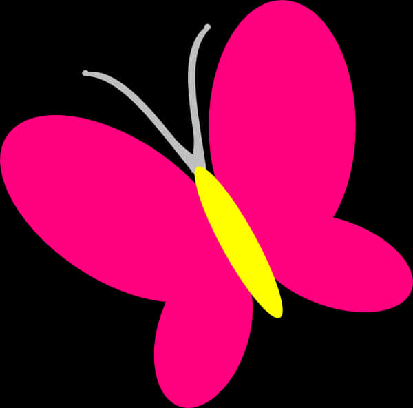 Vibrant_ Pink_ Butterfly_ Graphic PNG