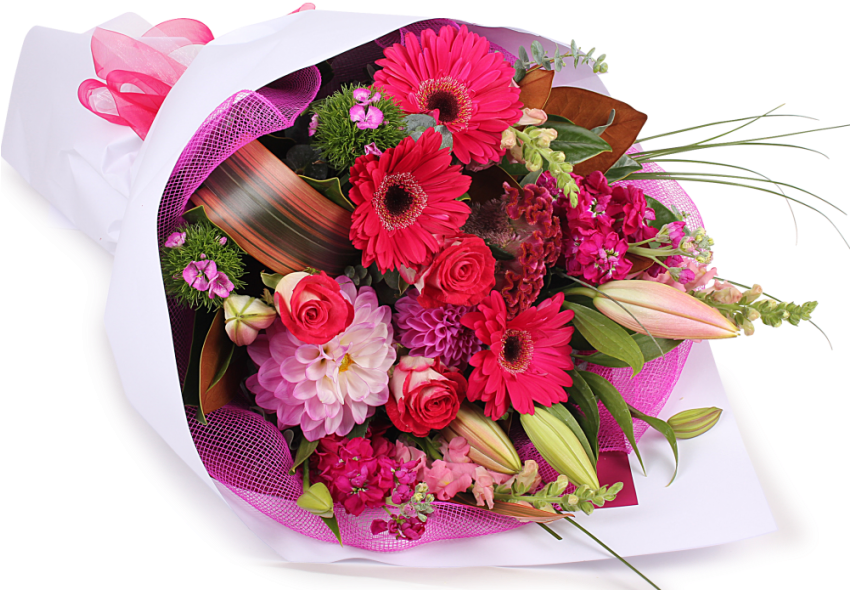 Vibrant_ Pink_ Floral_ Bouquet PNG