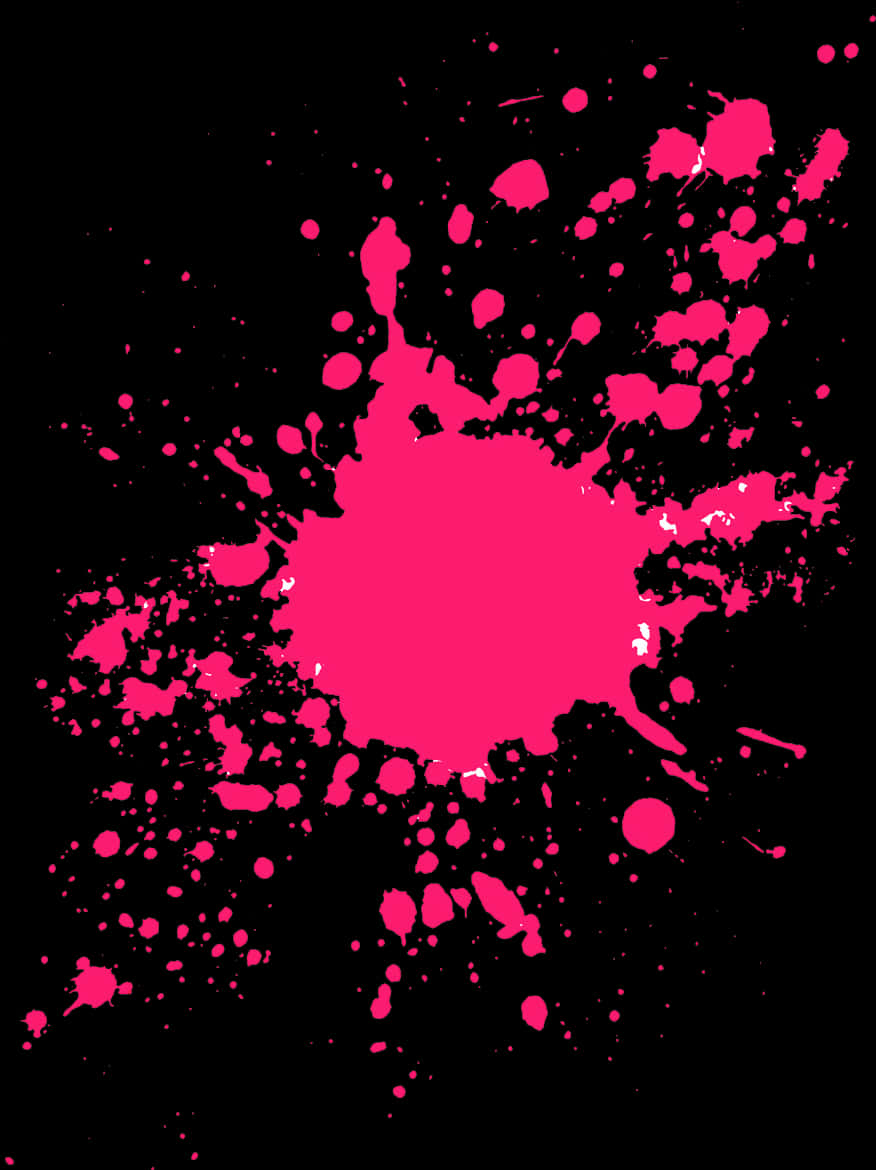 Vibrant Pink Splatteron Black PNG