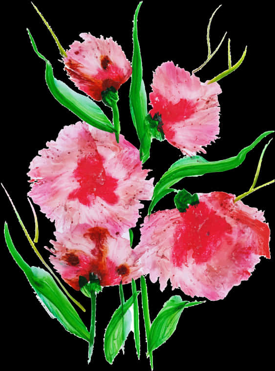 Vibrant_ Pink_ Watercolor_ Flowers PNG