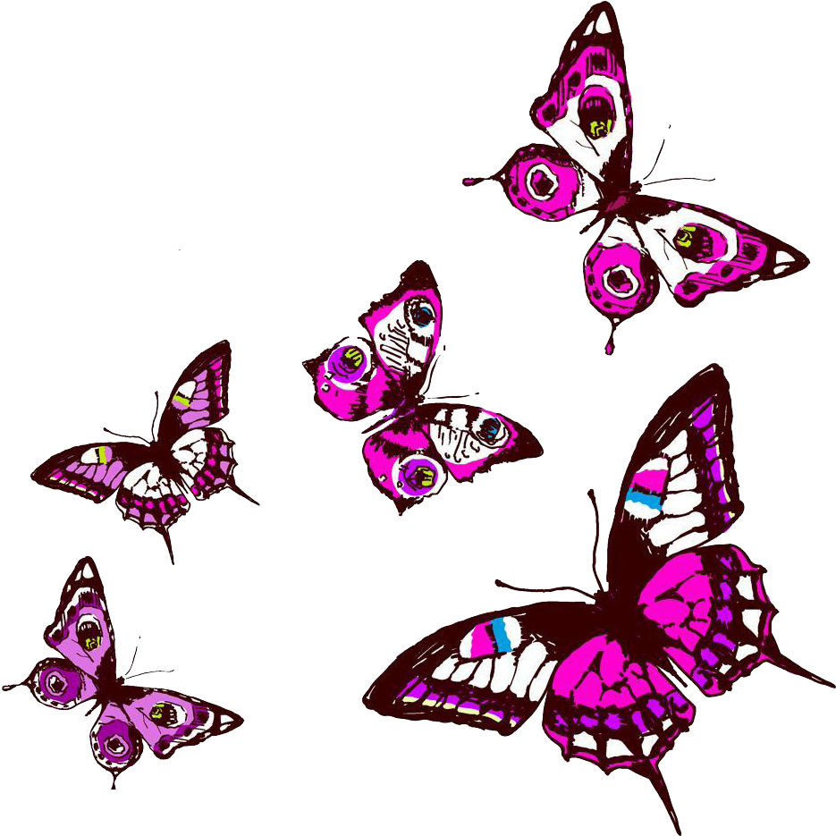 Vibrant_ Purple_ Butterflies_ Artwork PNG