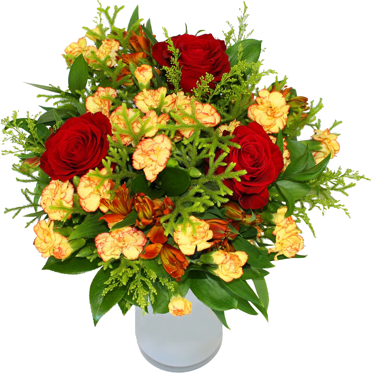 Vibrant_ Rose_ Carnation_ Bouquet PNG