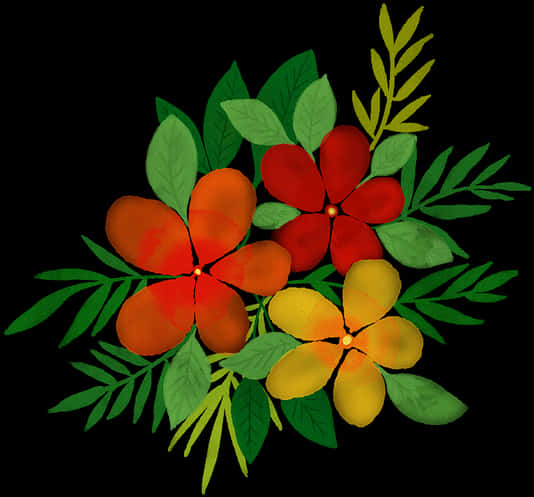 Vibrant_ Watercolor_ Floral_ Arrangement PNG
