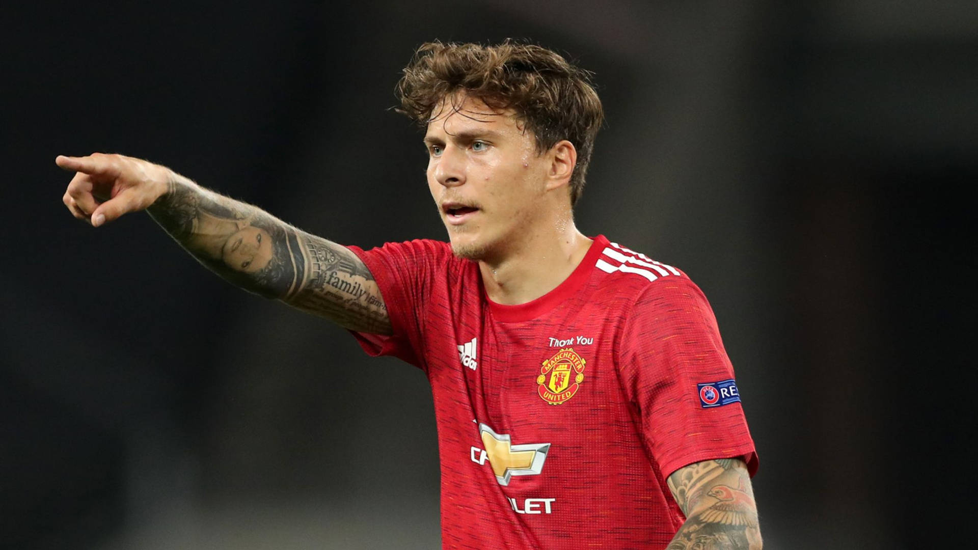 Victor Lindelof In Action During A Football Match Wallpaper