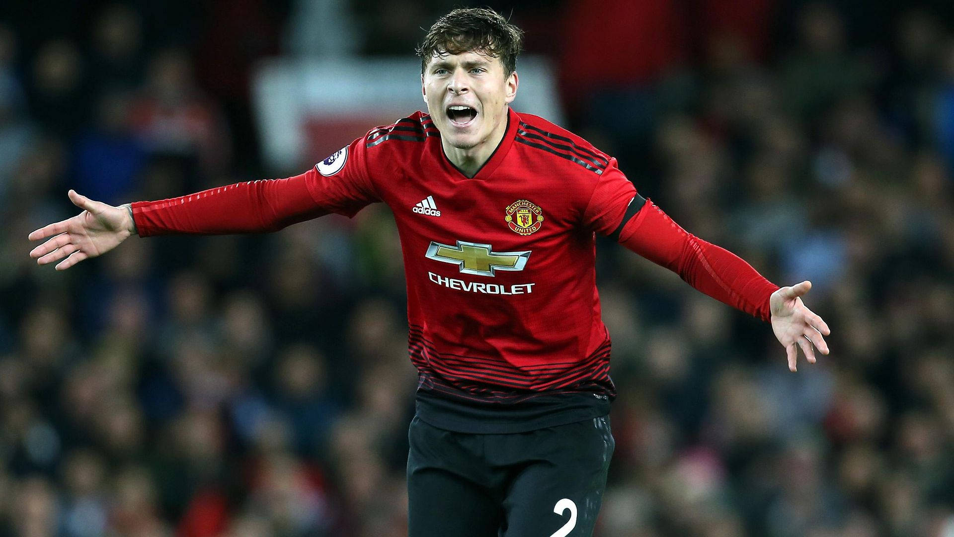 Victor Lindelof In Action For Manchester United Wallpaper