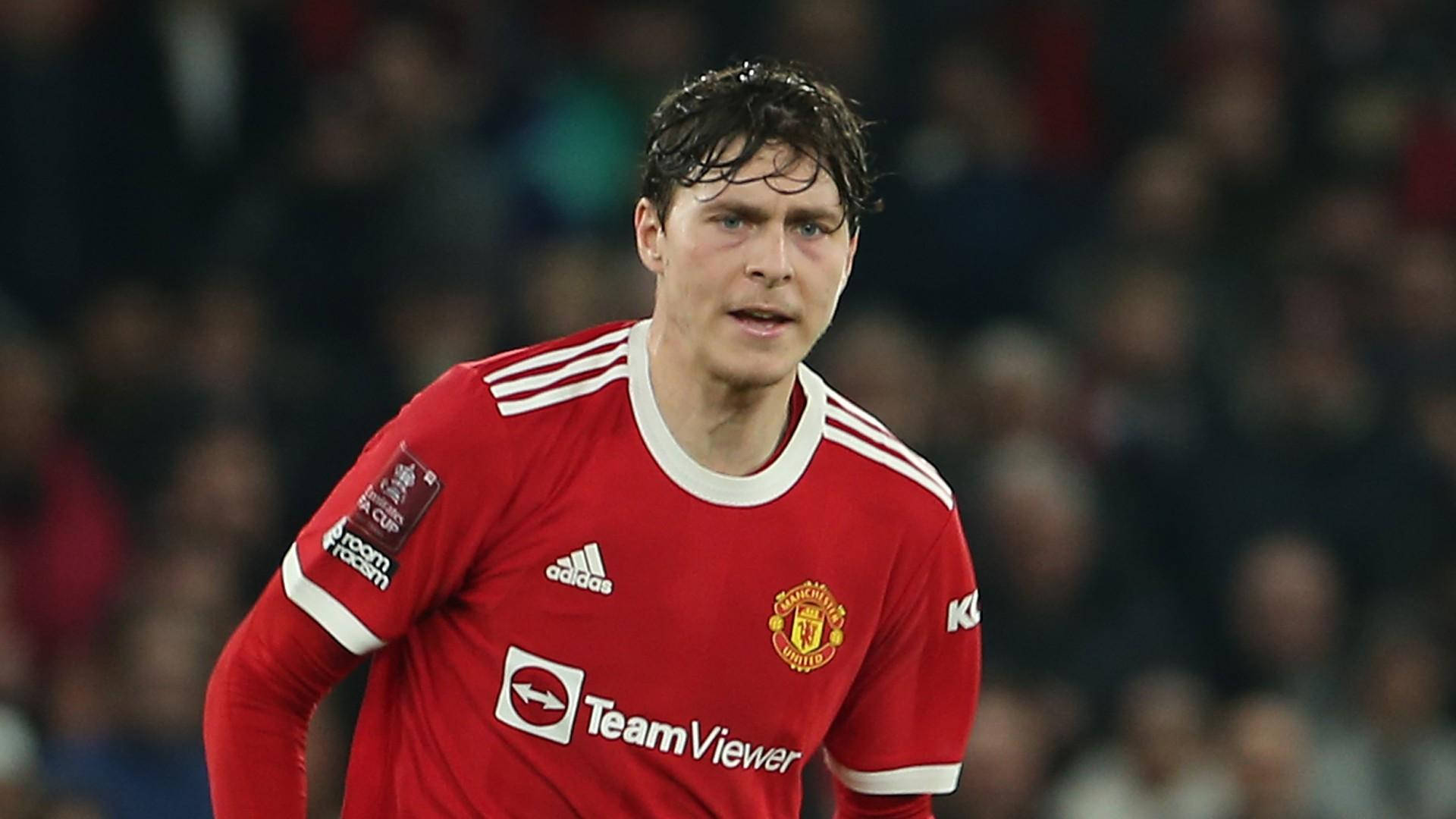 Victor Lindelof Manchester United Actiefoto Achtergrond