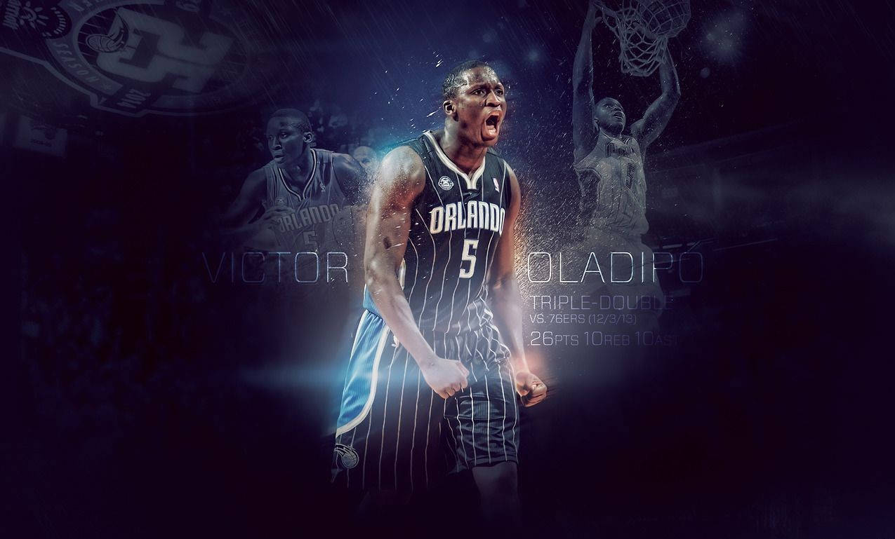 Victor Oladipo On A Dark Background Wallpaper