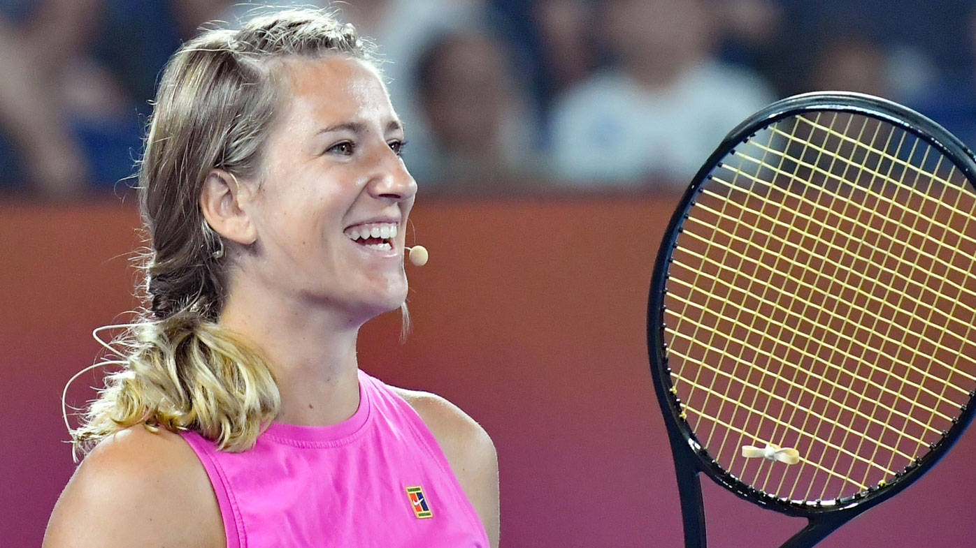 Victoriaazarenka Ler Brett. (this Would Be A Suitable Translation For A Description Of A Computer Or Mobile Wallpaper Featuring An Image Of Victoria Azarenka Smiling Widely.) Wallpaper