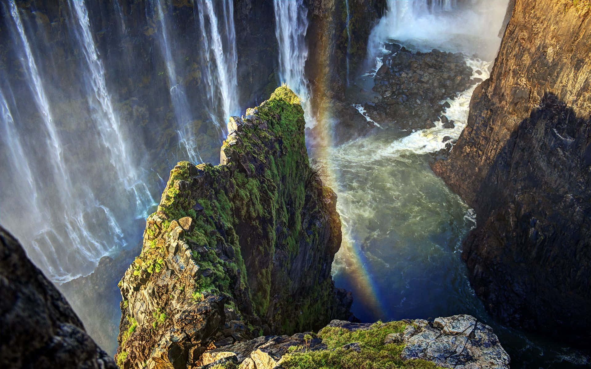 Victoriafalls: Cascada De Aguas En Cascada Fondo de pantalla