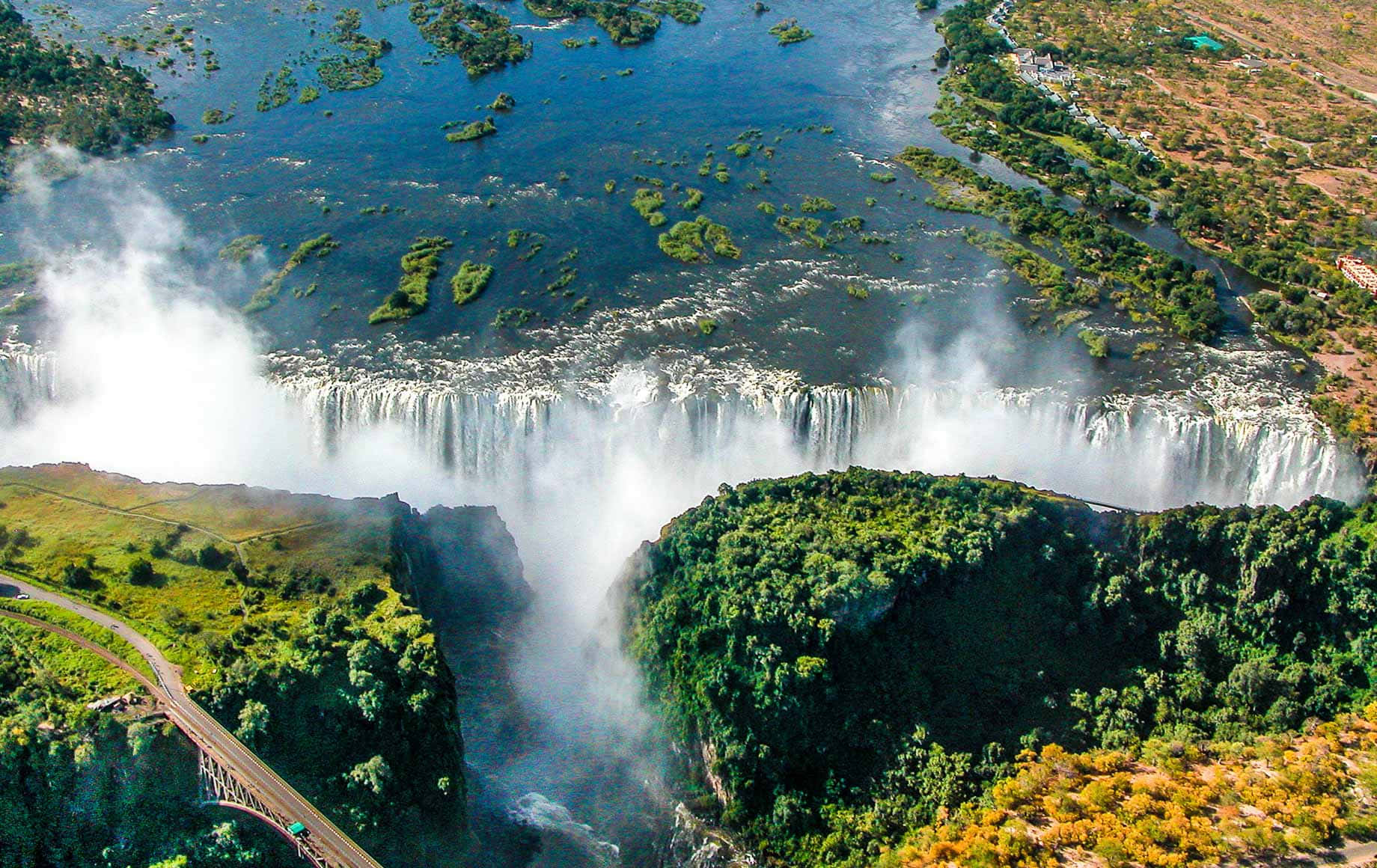 Victoria Falls Misty White Water Wallpaper