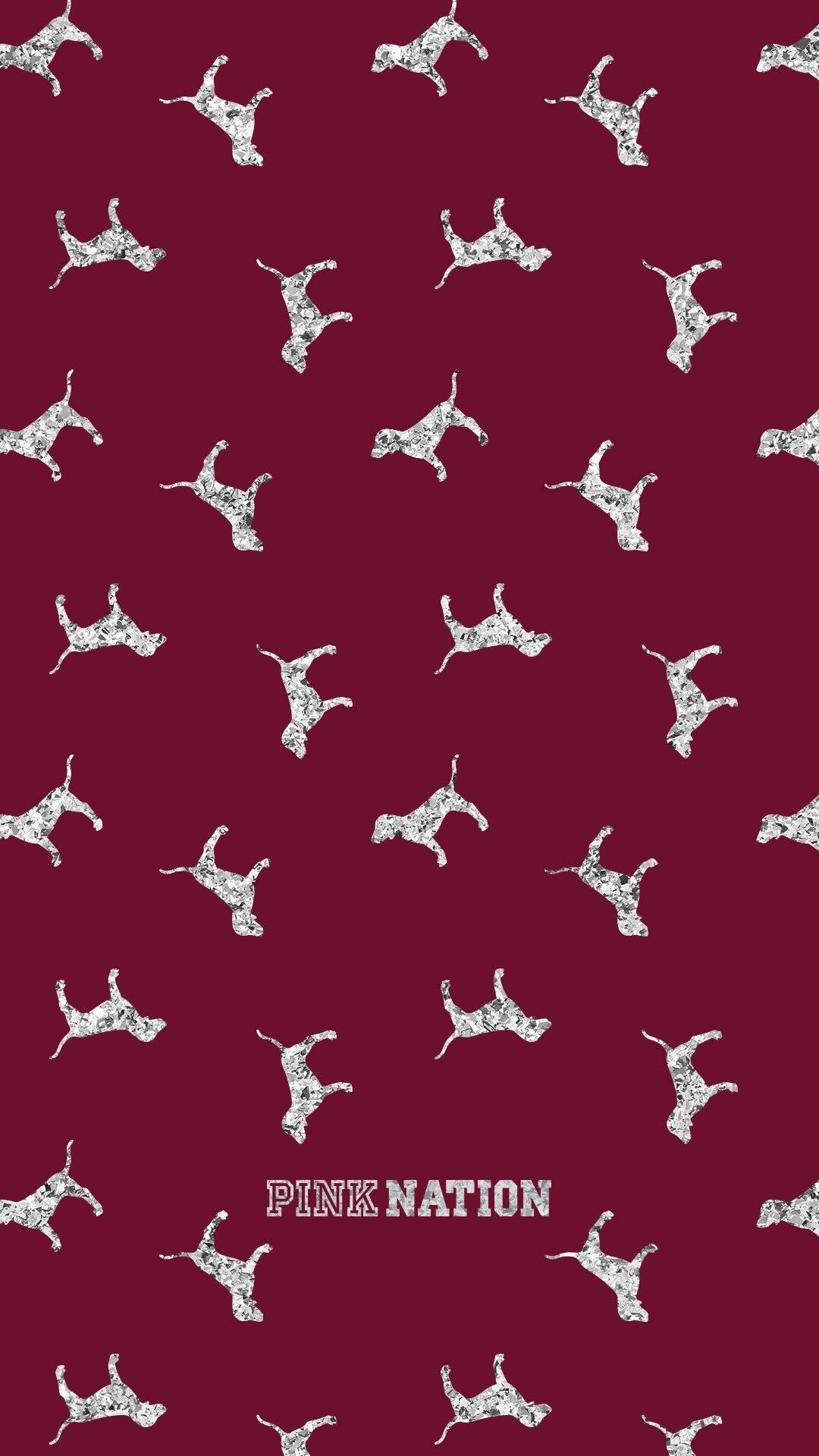 Victoria's Secret Maroon Dog Pattern Wallpaper