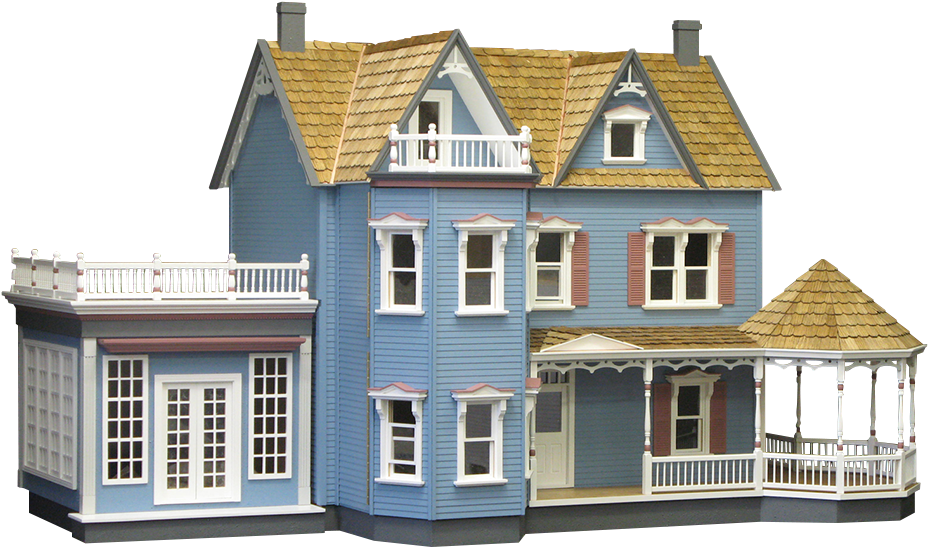 Victorian Dollhouse Blueand Yellow PNG