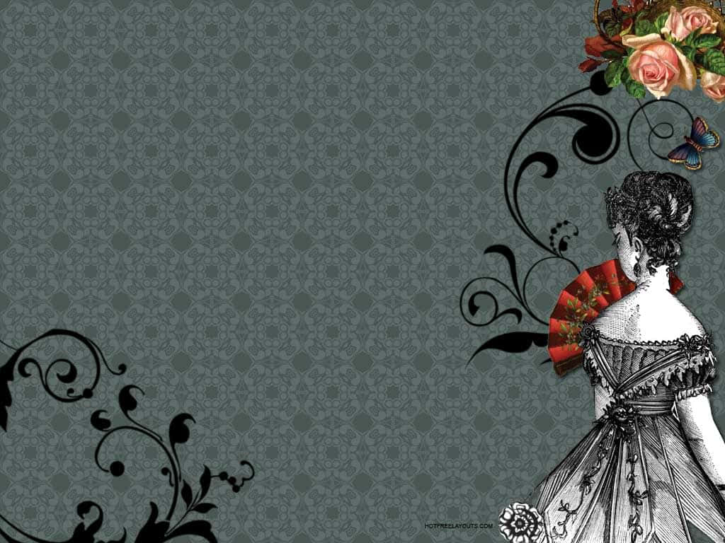 Victorian Elegance Floral Background Wallpaper