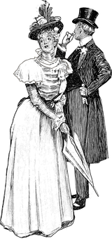 Victorian Era Couple Illustration PNG
