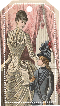 Victorian Era Fashion Tag PNG