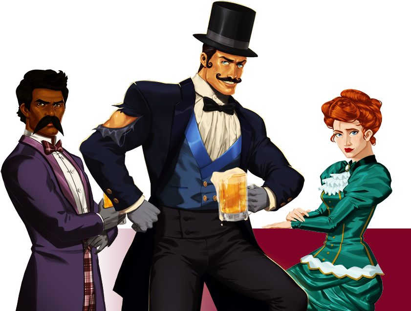 Victorian Era Gentlemenand Lady PNG