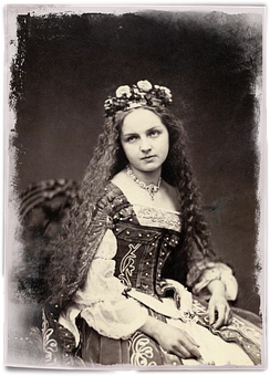 Victorian Era Portrait Girl PNG