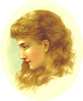 Victorian Era Portrait Girl PNG