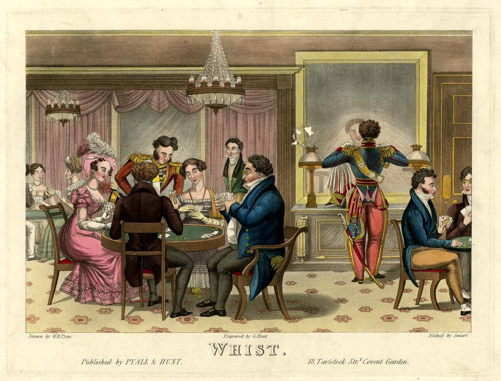 Victorian Era Whist Game Illustration Wallpaper