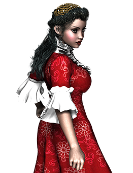 Victorian Era3 D Character PNG